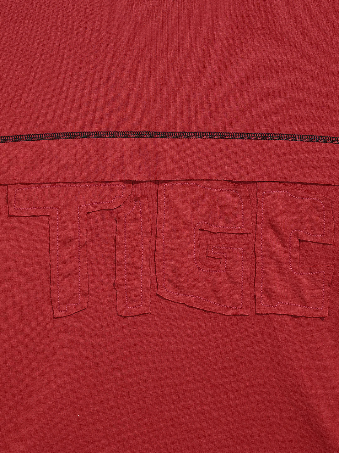 Men's Red Relaxed Fit Embroided 240 GSM Casual T-Shirt - Image 7