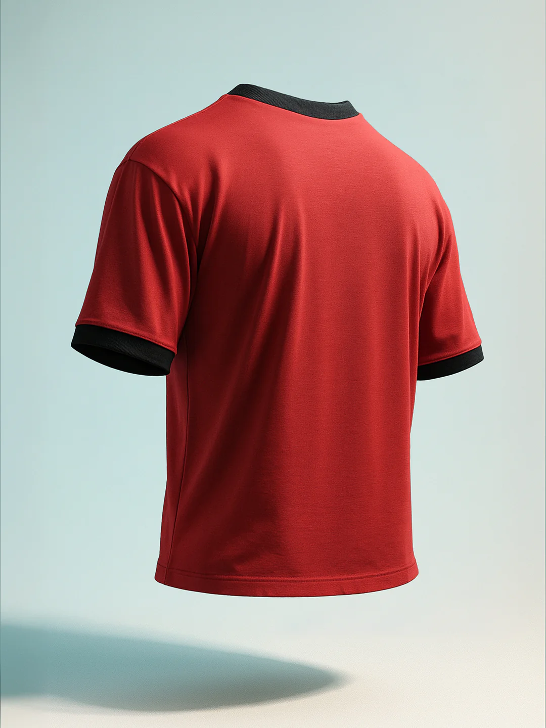 Men's Red Relaxed Fit Graphic Printed 240 GSM Sport Wear T-Shirt - Image 2