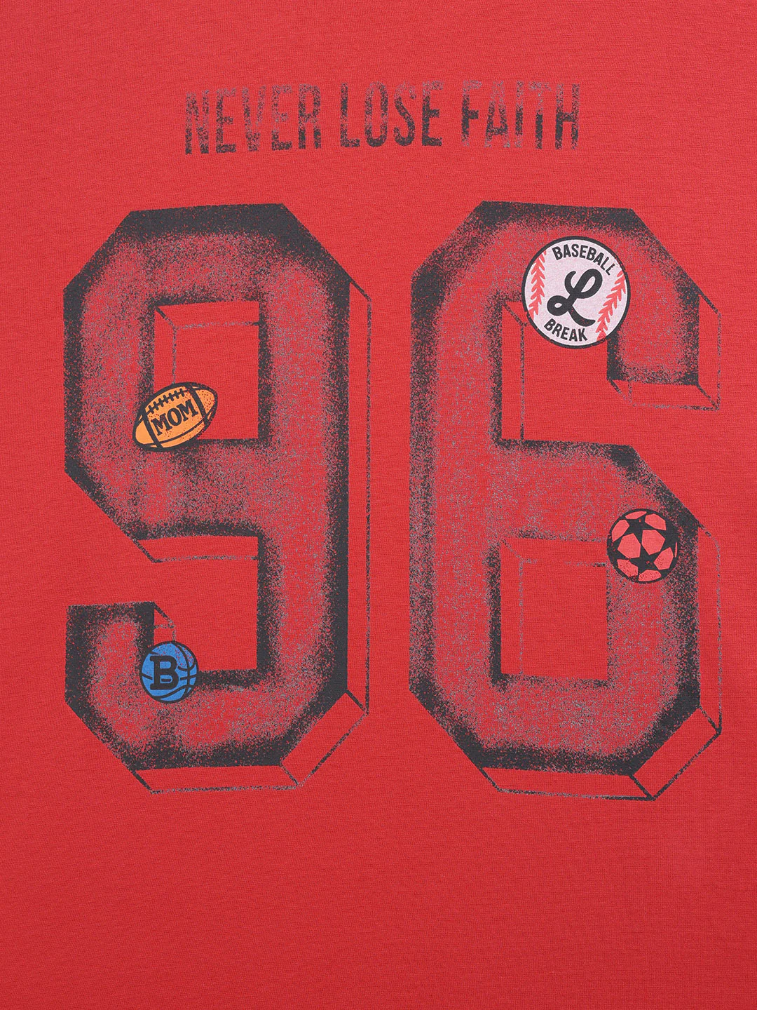 Men's Red Relaxed Fit Graphic Printed 240 GSM Sport Wear T-Shirt - Image 7