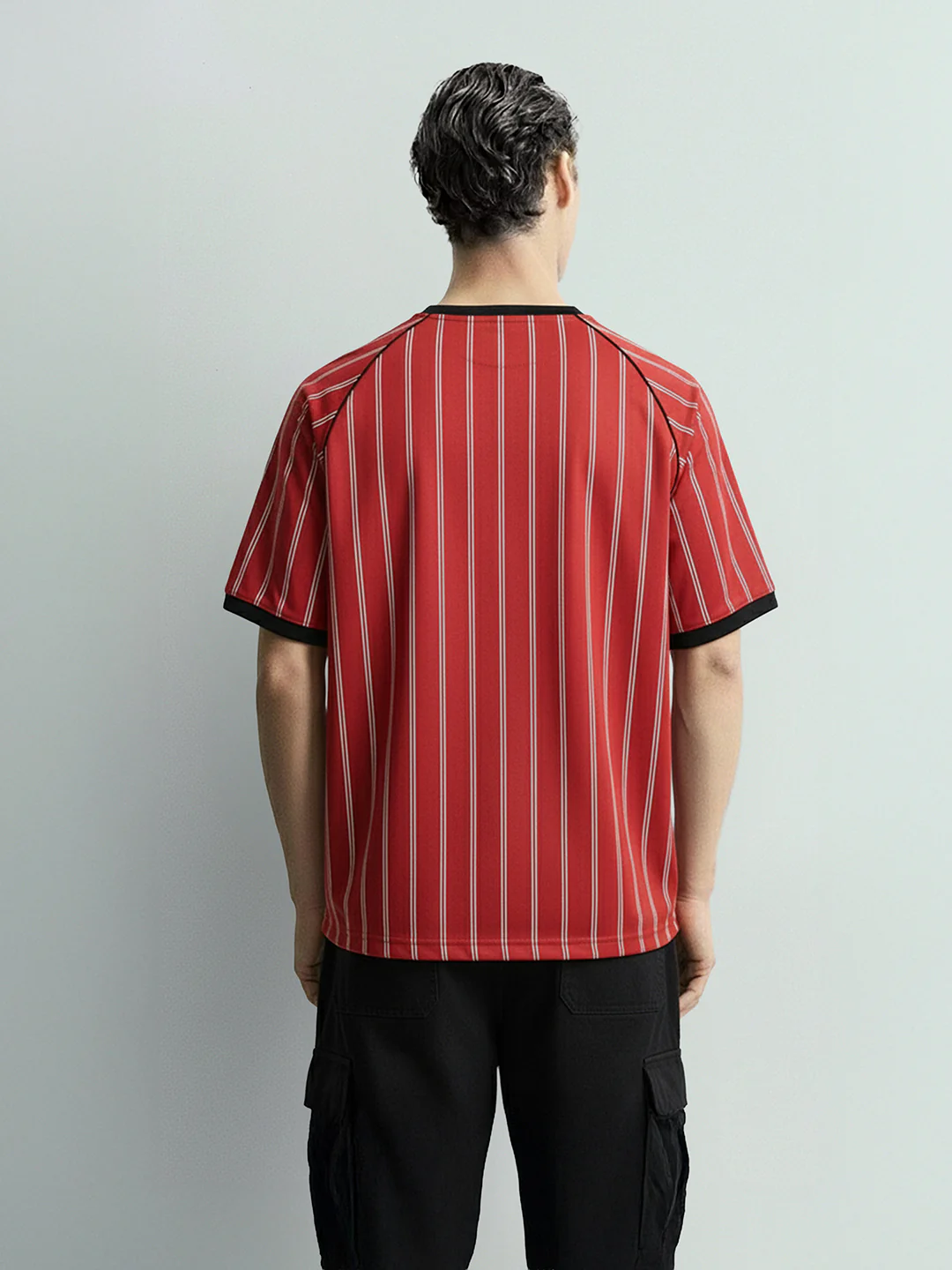 Men's Red Relaxed Fit Printed 240 GSM Sport Wear T-Shirt - Image 4