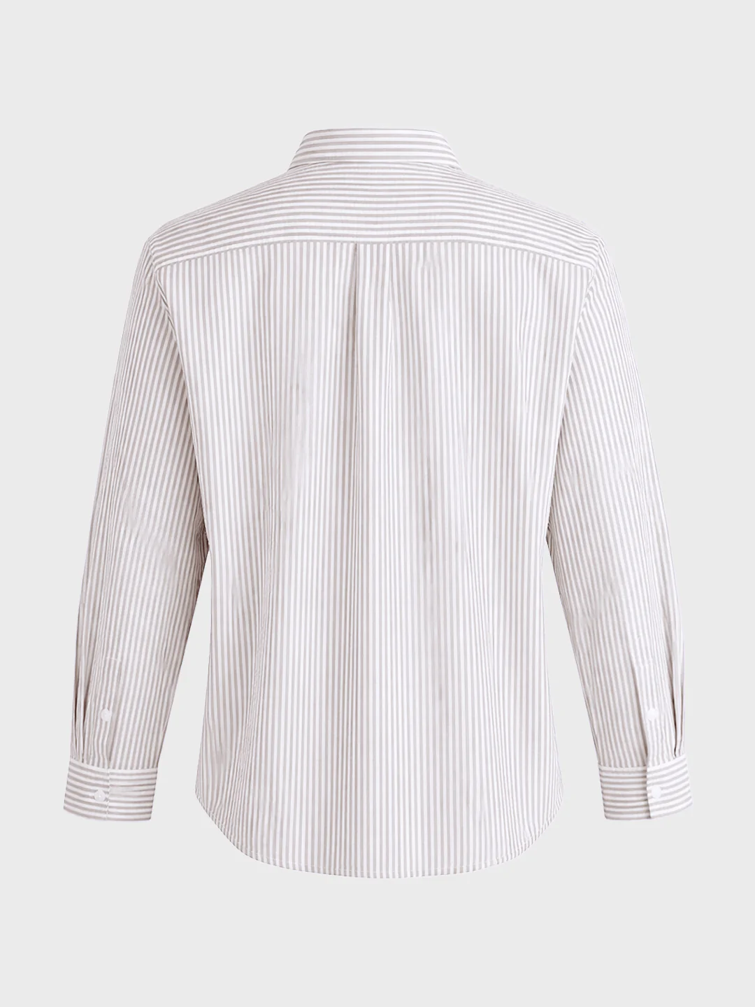 Men's Grey Relaxed Fit Striped Casual Shirt - Image 6