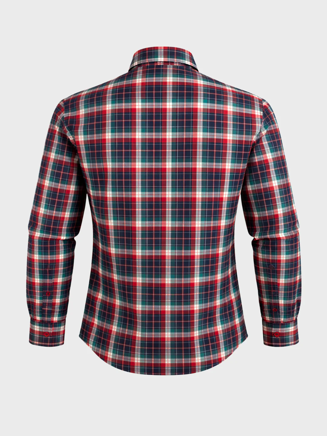 Men's Red Slim Fit Checked Casual Shirt - Image 7