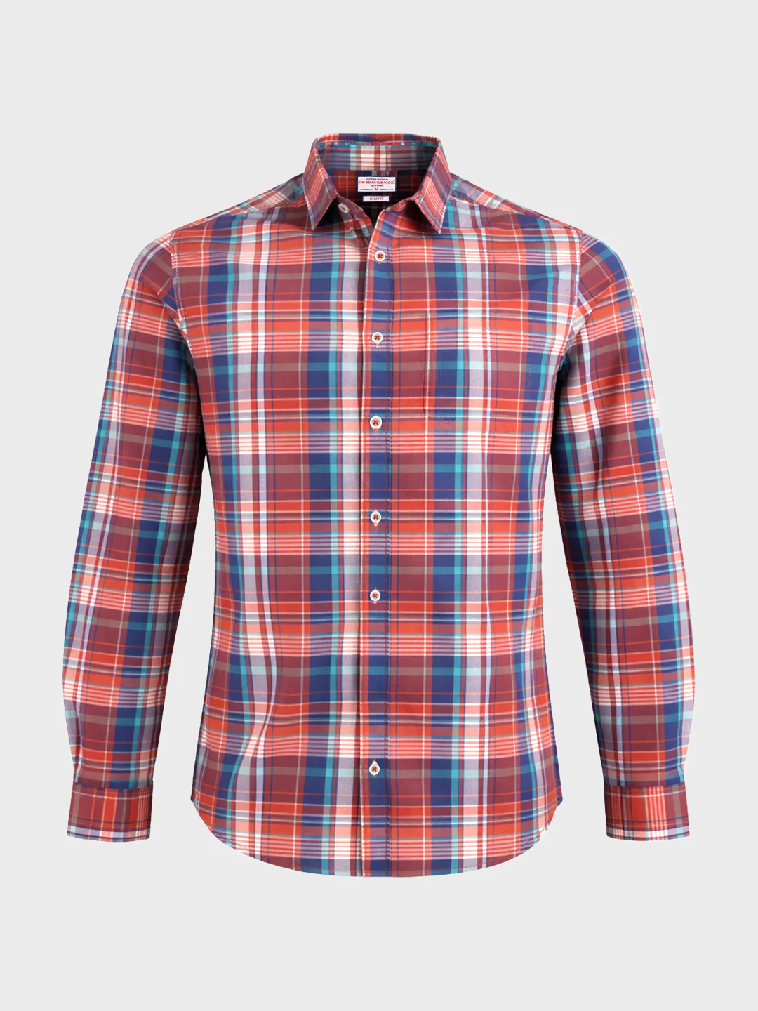 Men's Red Slim Fit Checked Casual Shirt - Image 6