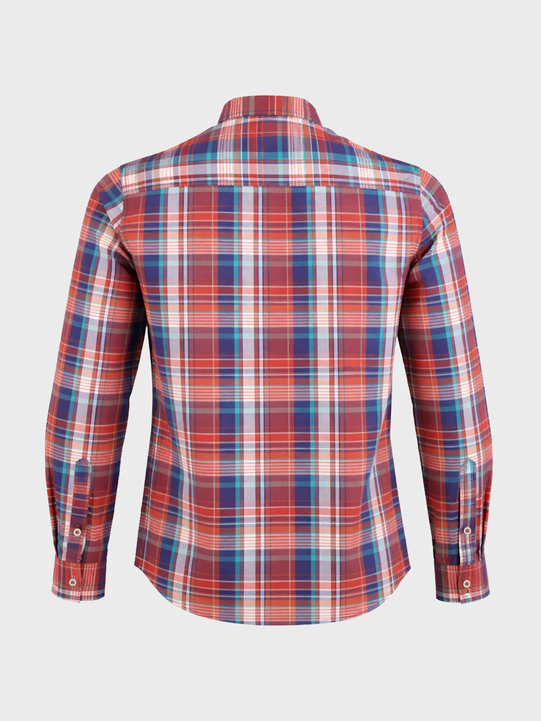Men's Red Slim Fit Checked Casual Shirt - Image 7
