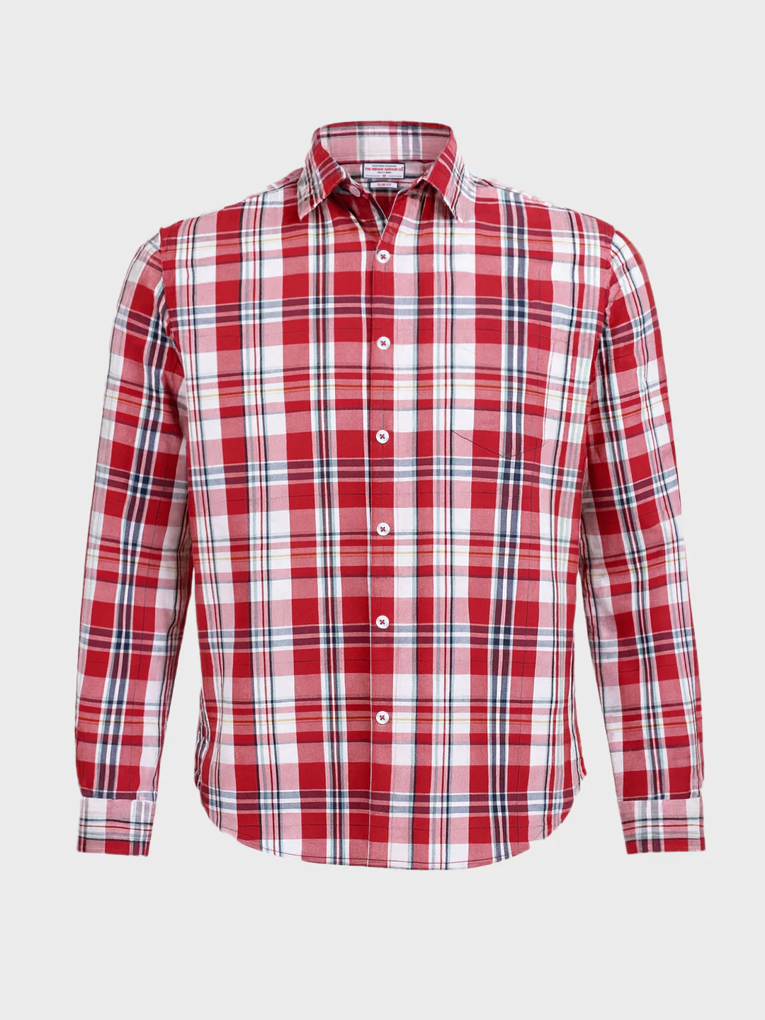 Men's Red Slim Fit Checked Casual Shirt - Image 4