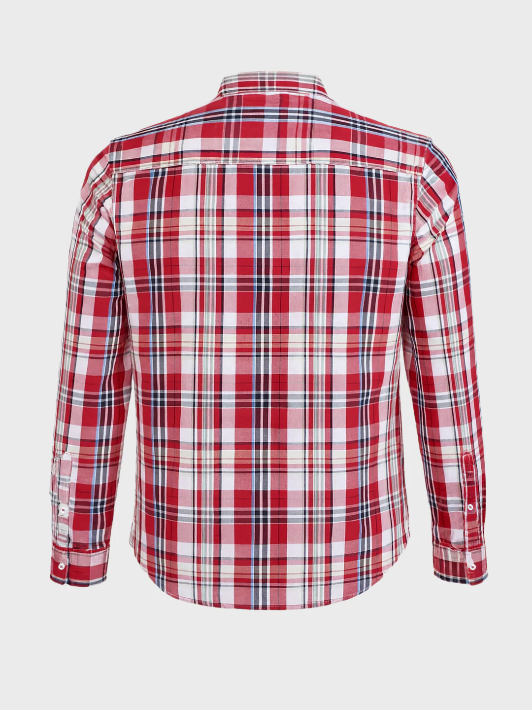 Men's Red Slim Fit Checked Casual Shirt - Image 5