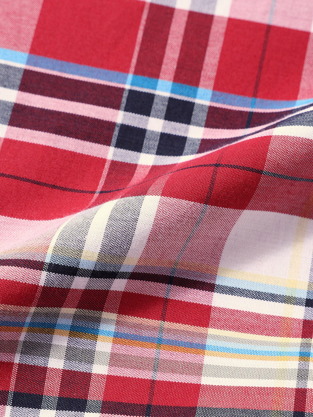 Men's Red Slim Fit Checked Casual Shirt - Image 6