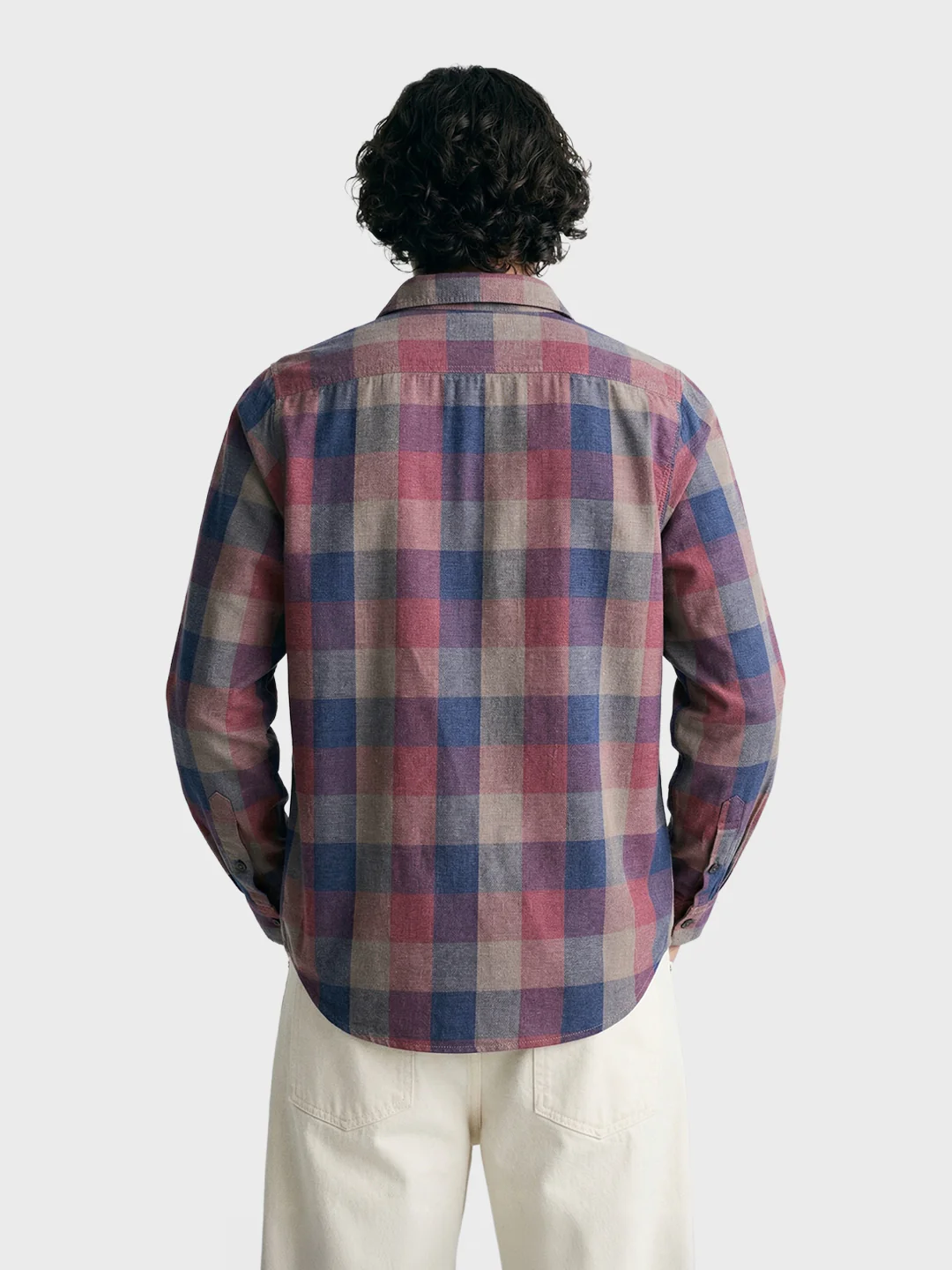 Men's Red Slim Fit Checkered Casual Shirt - Image 5