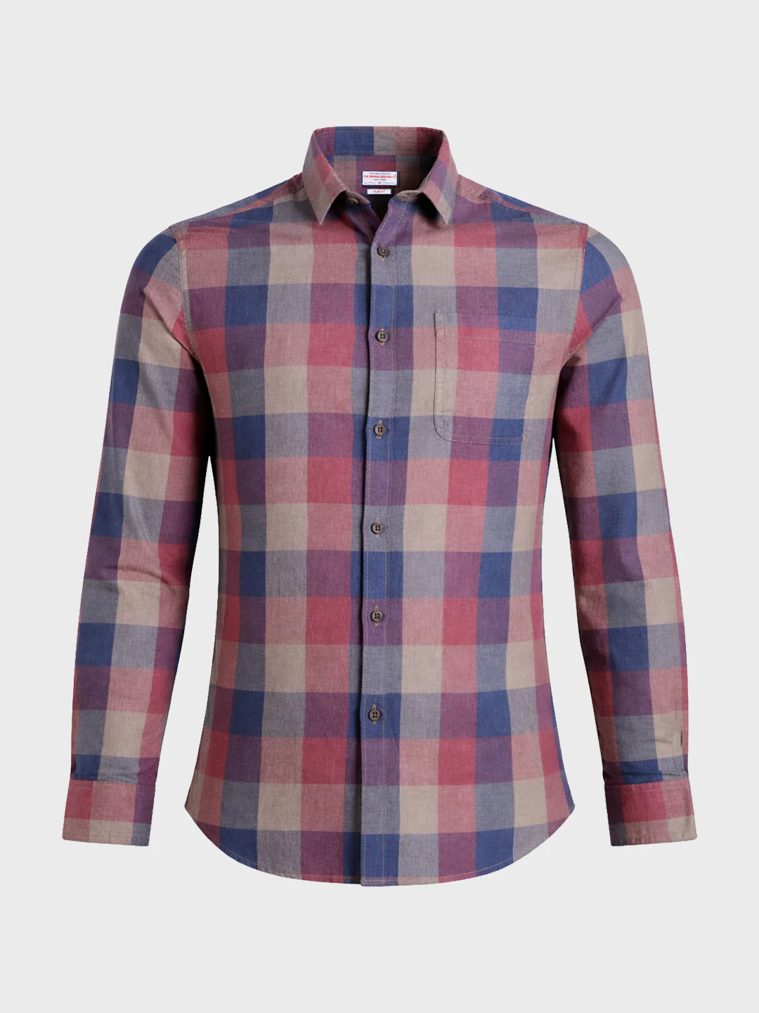 Men's Red Slim Fit Checkered Casual Shirt - Image 6