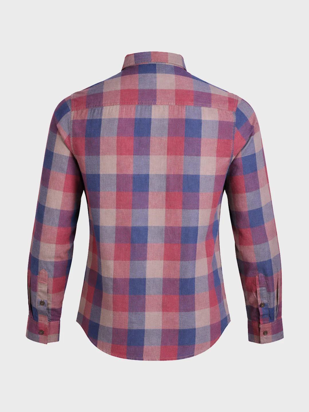 Men's Red Slim Fit Checkered Casual Shirt - Image 7
