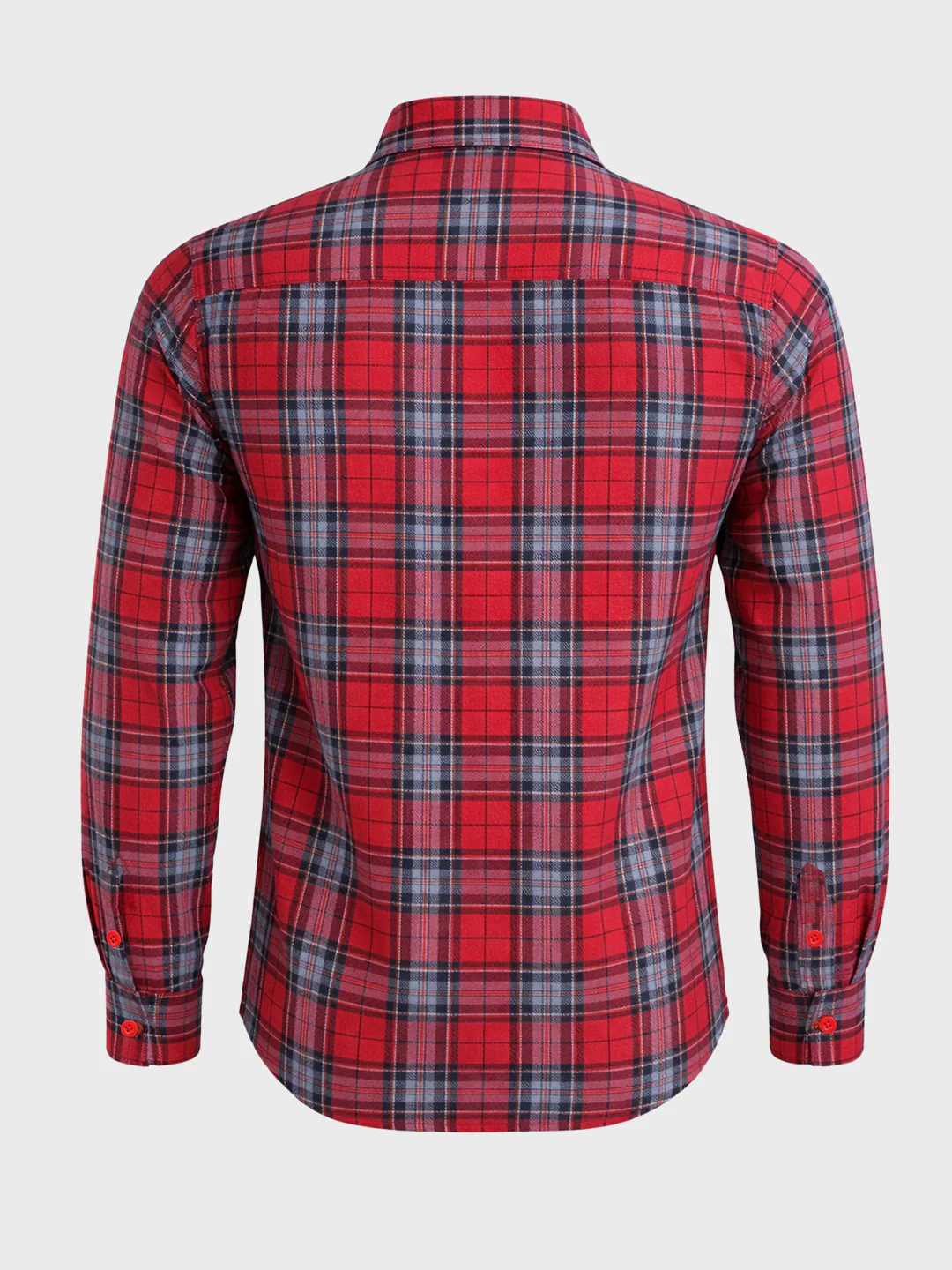 Men's Red Slim Fit Checkered Casual Shirts - Image 5