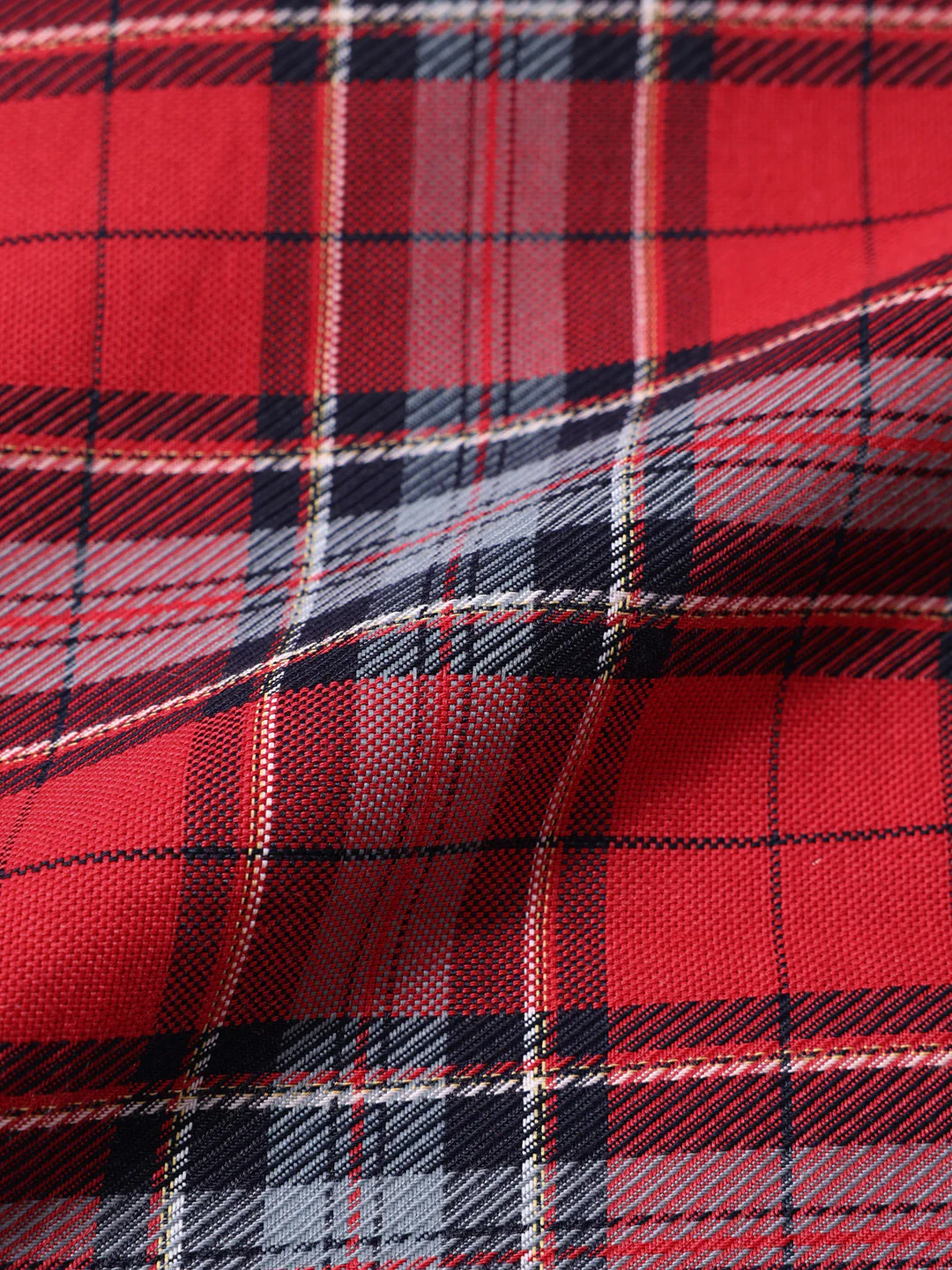 Men's Red Slim Fit Checkered Casual Shirts - Image 6
