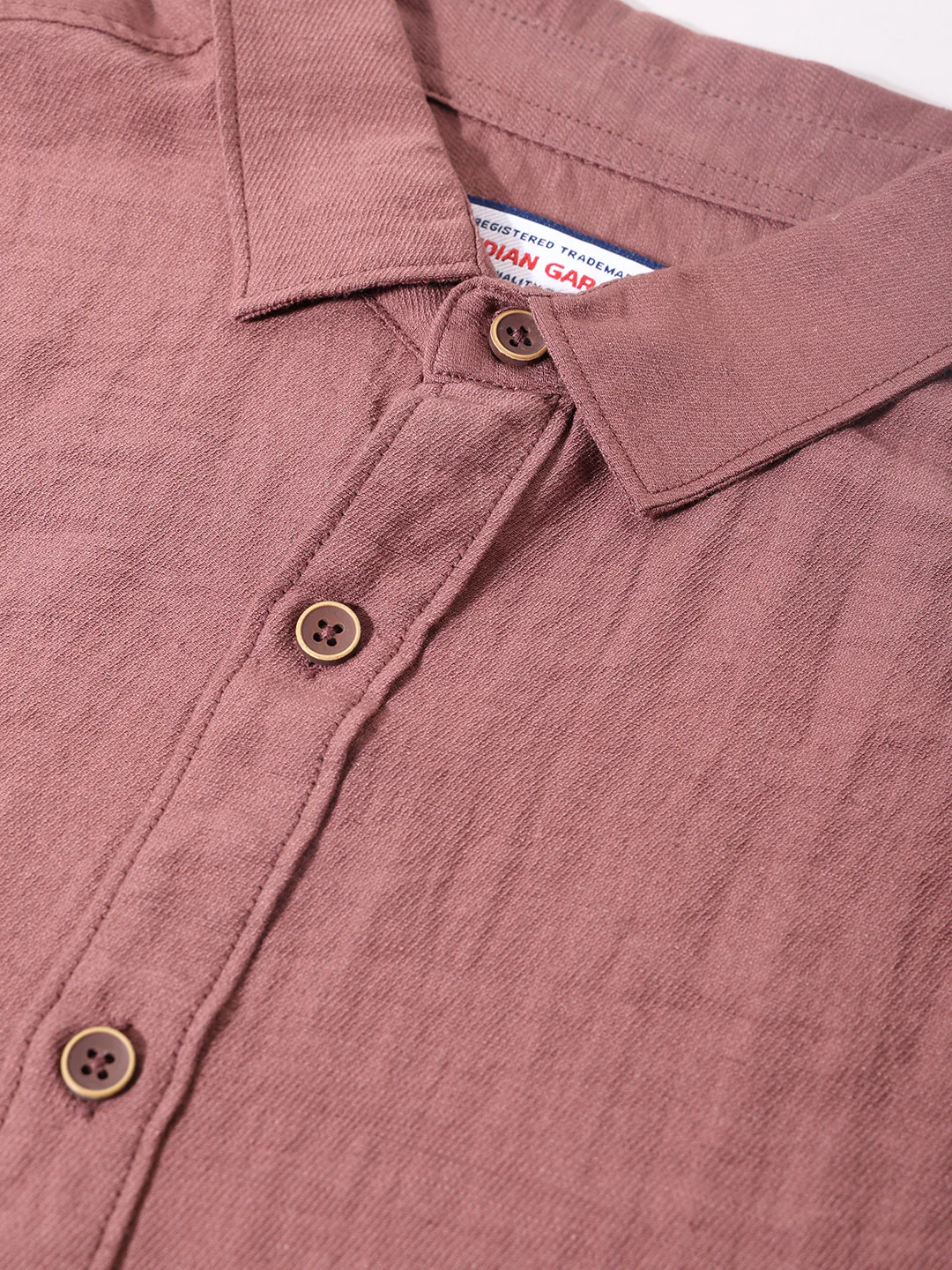 Men's Rust Regular Fit Casual Solid Shirt - Image 3