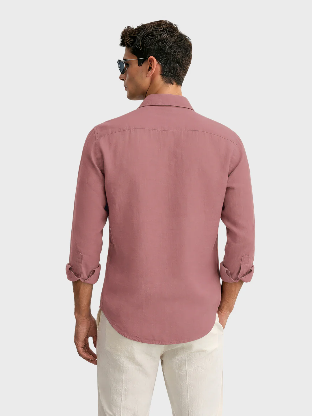 Men's Rust Regular Fit Casual Solid Shirt - Image 4
