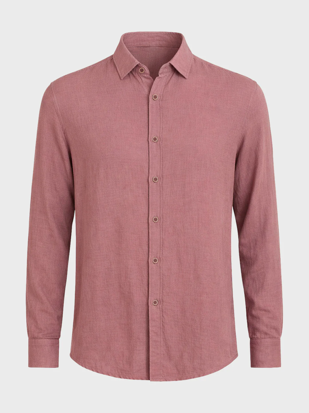 Men's Rust Regular Fit Casual Solid Shirt - Image 5