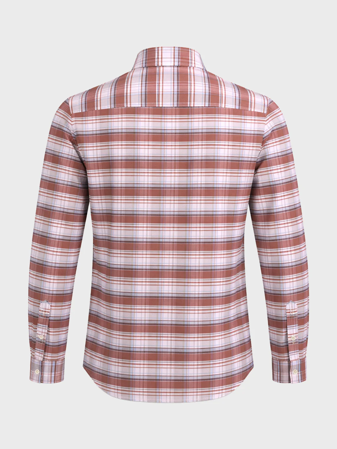 Men's Rust Regular Fit Checked Casual Shirt - Image 7