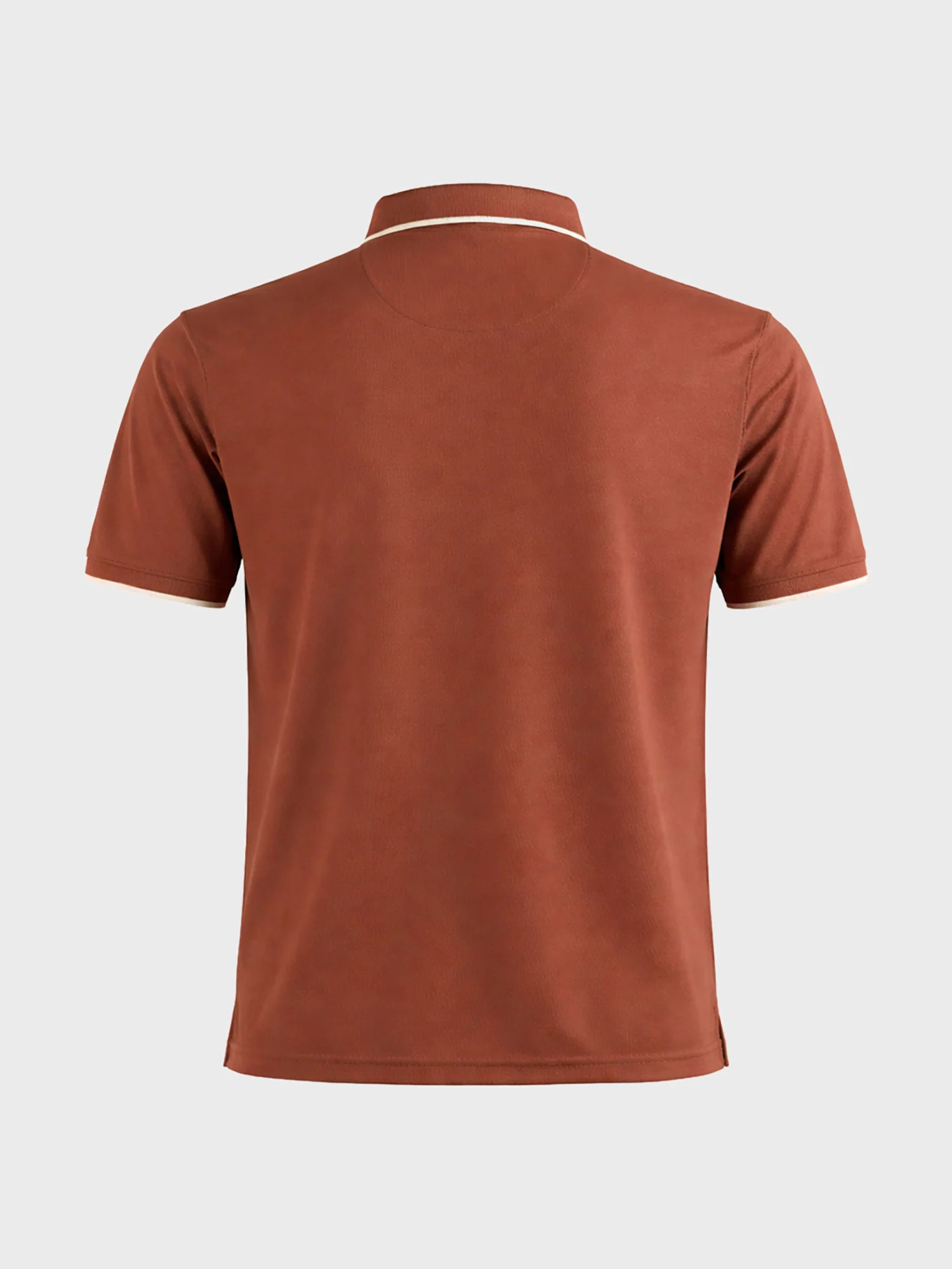 Men's Rust Regular Fit Embroidered Casual T-Shirts - Image 6