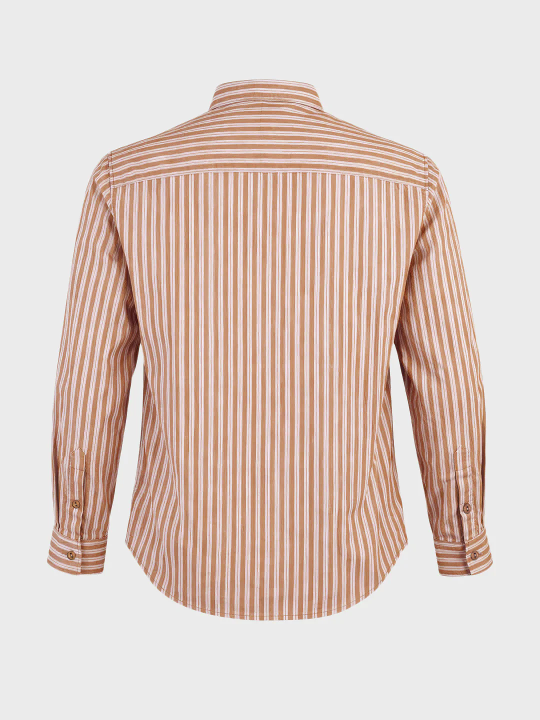 Men's Rust Regular Fit Striped Casual Shirt - Image 6