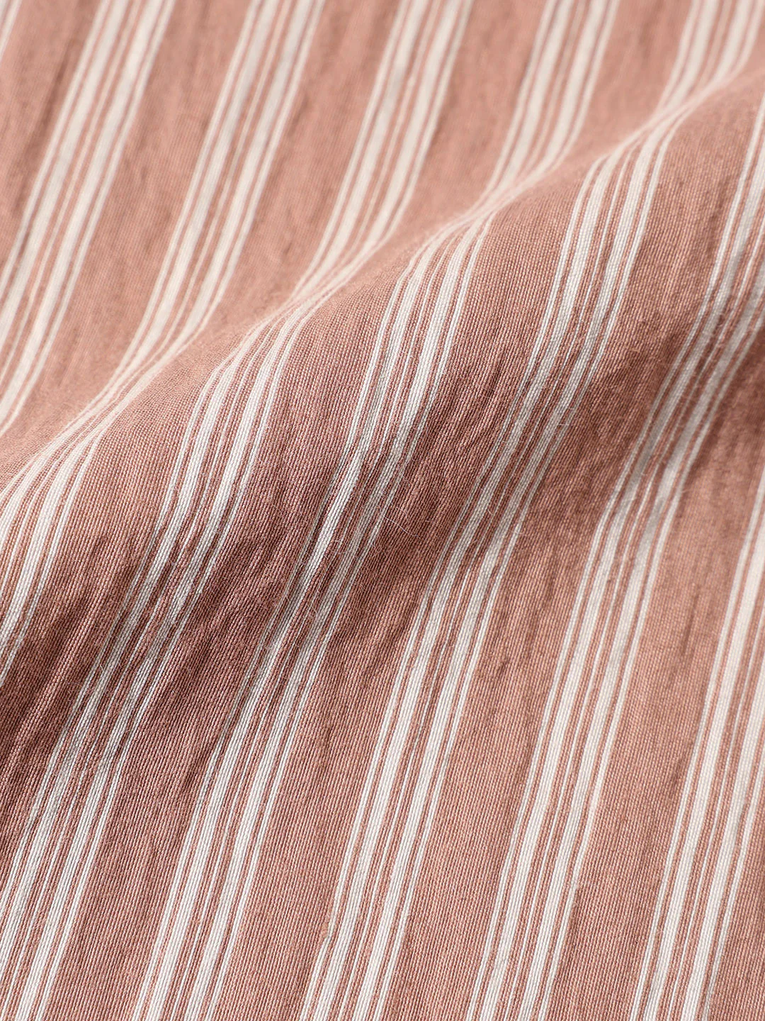 Men's Rust Regular Fit Striped Casual Shirt - Image 7
