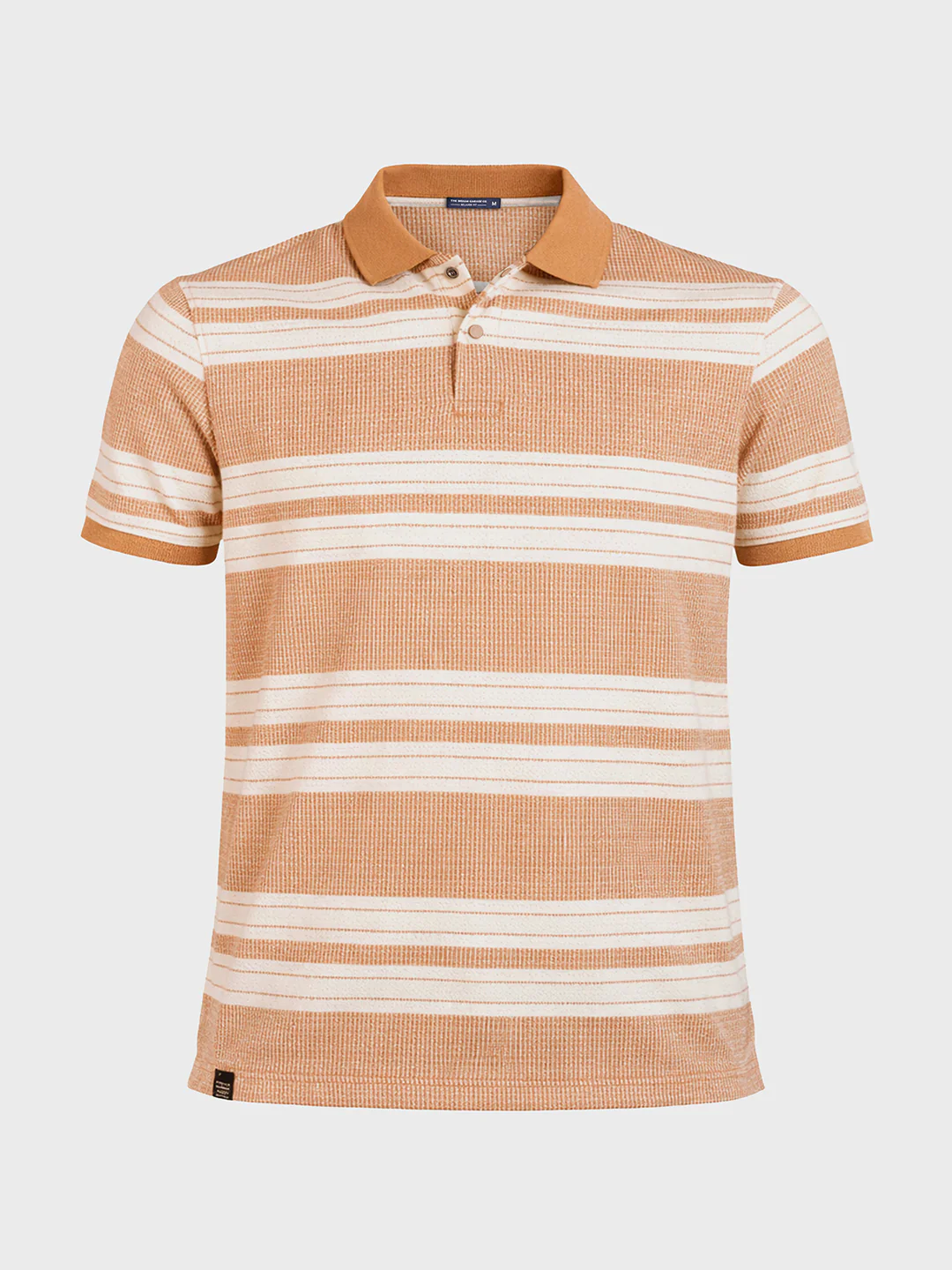 Men's Rust Regular Fit Striped Casual T-Shirts - Image 5