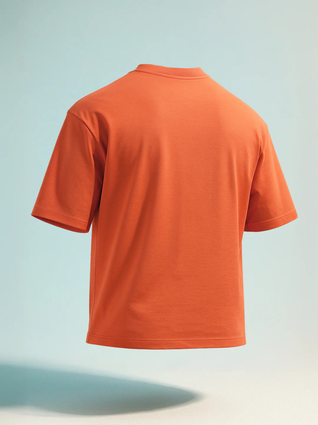 Men's Rust Relaxed Fit Embroided 240 GSM Casual T-Shirt - Image 2