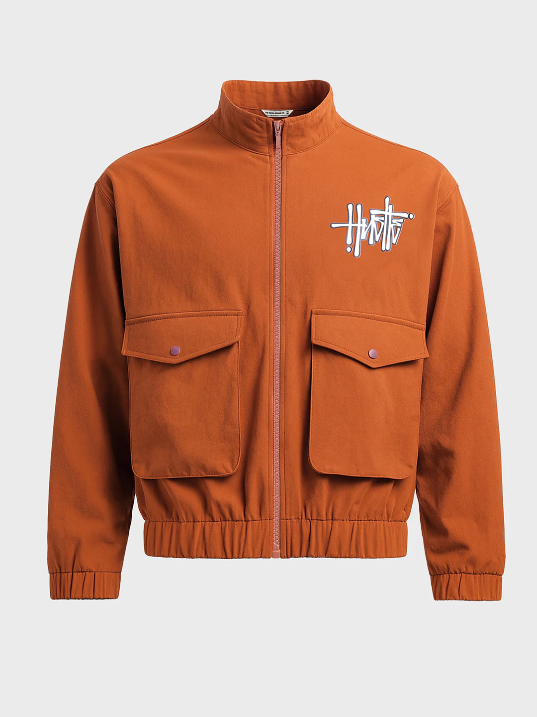 Men's Rust Relaxed Fit Solid Utility Jacket - Image 3