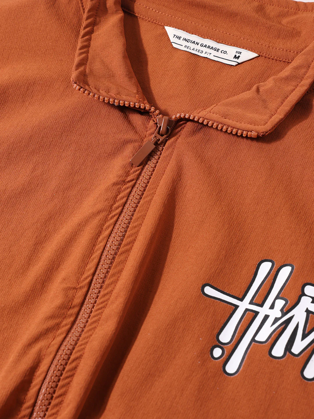 Men's Rust Relaxed Fit Solid Utility Jacket - Image 5