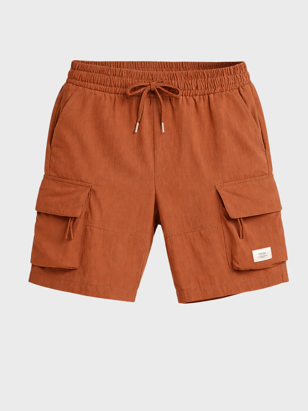 Men's Rust Relaxed Fit Solid Utility Shorts - Image 4