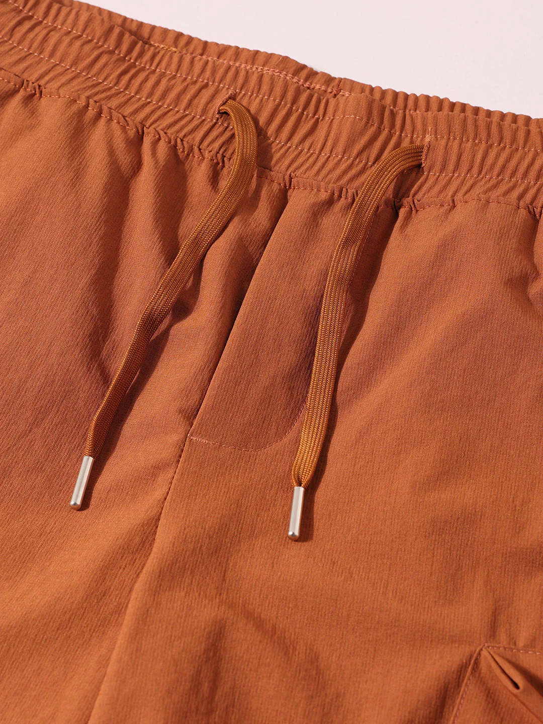 Men's Rust Relaxed Fit Solid Utility Shorts - Image 6