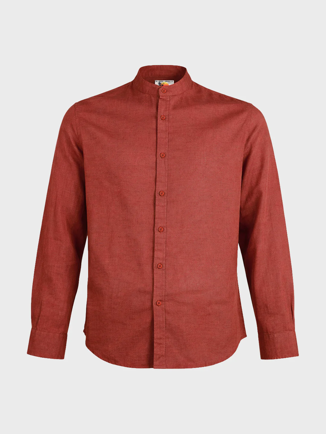 Men's Rust Slim Fit Solid Casual Shirts - Image 5
