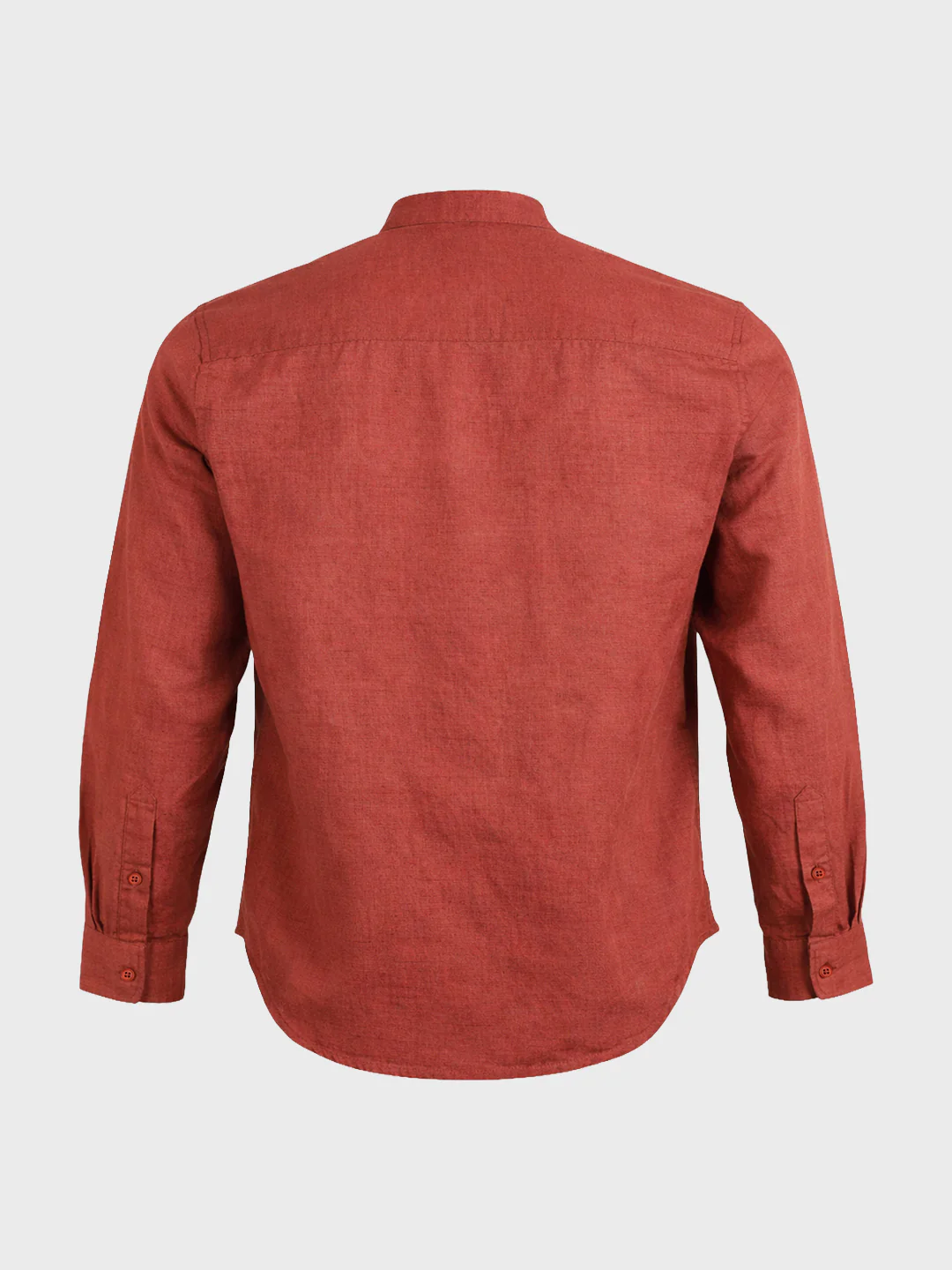 Men's Rust Slim Fit Solid Casual Shirts - Image 6