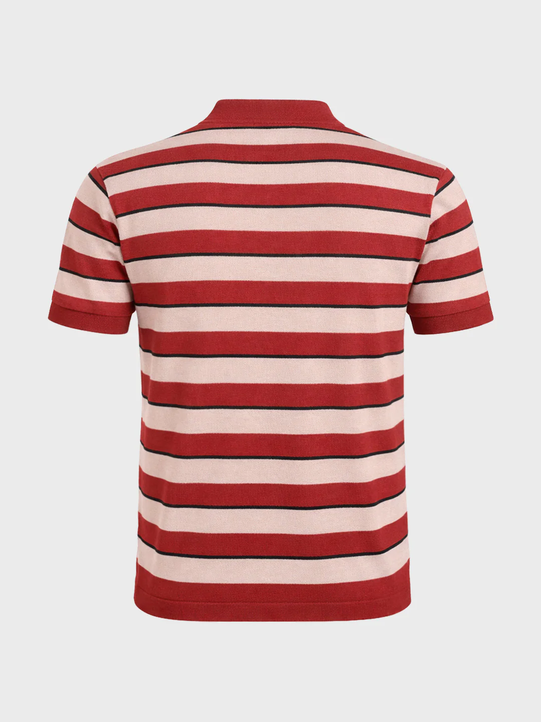 Men's Rust Slim Fit Striped Flat Knit T-Shirt - Image 6