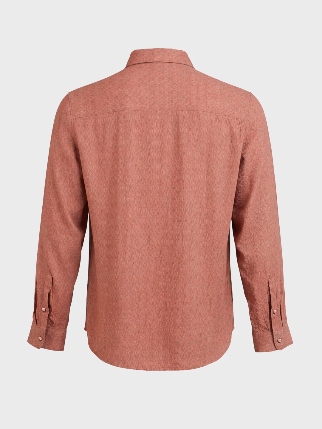 Men's Rust Slim Fit Textured Casual Shirt - Image 7