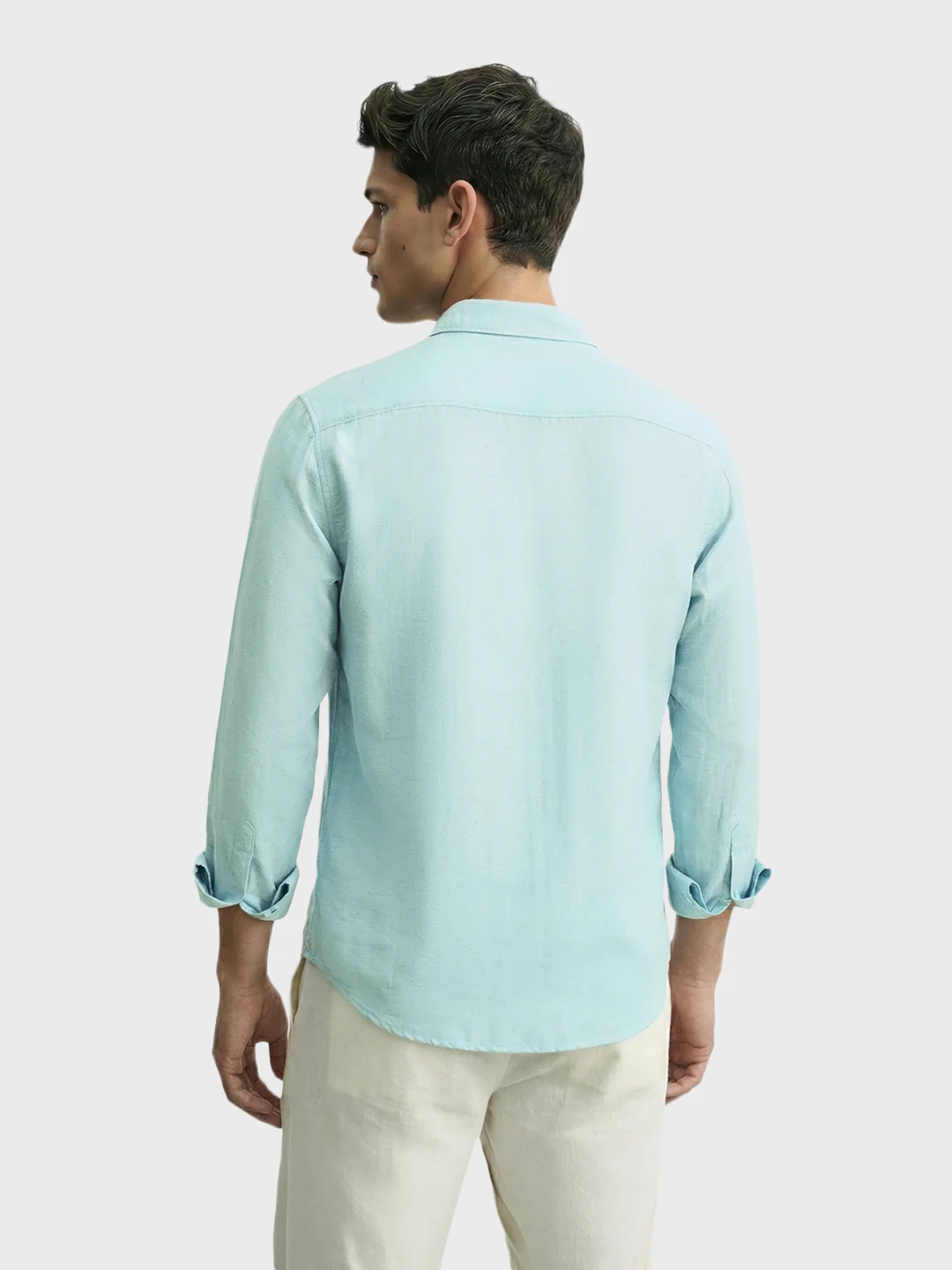 Men's Green Regular Fit Casual Solid Shirt - Image 2
