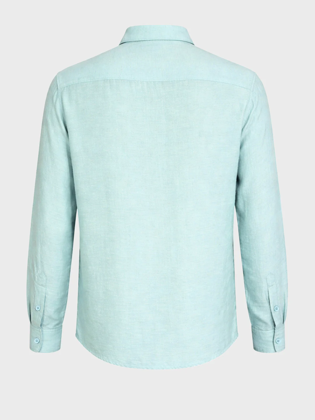 Men's Green Regular Fit Casual Solid Shirt - Image 5