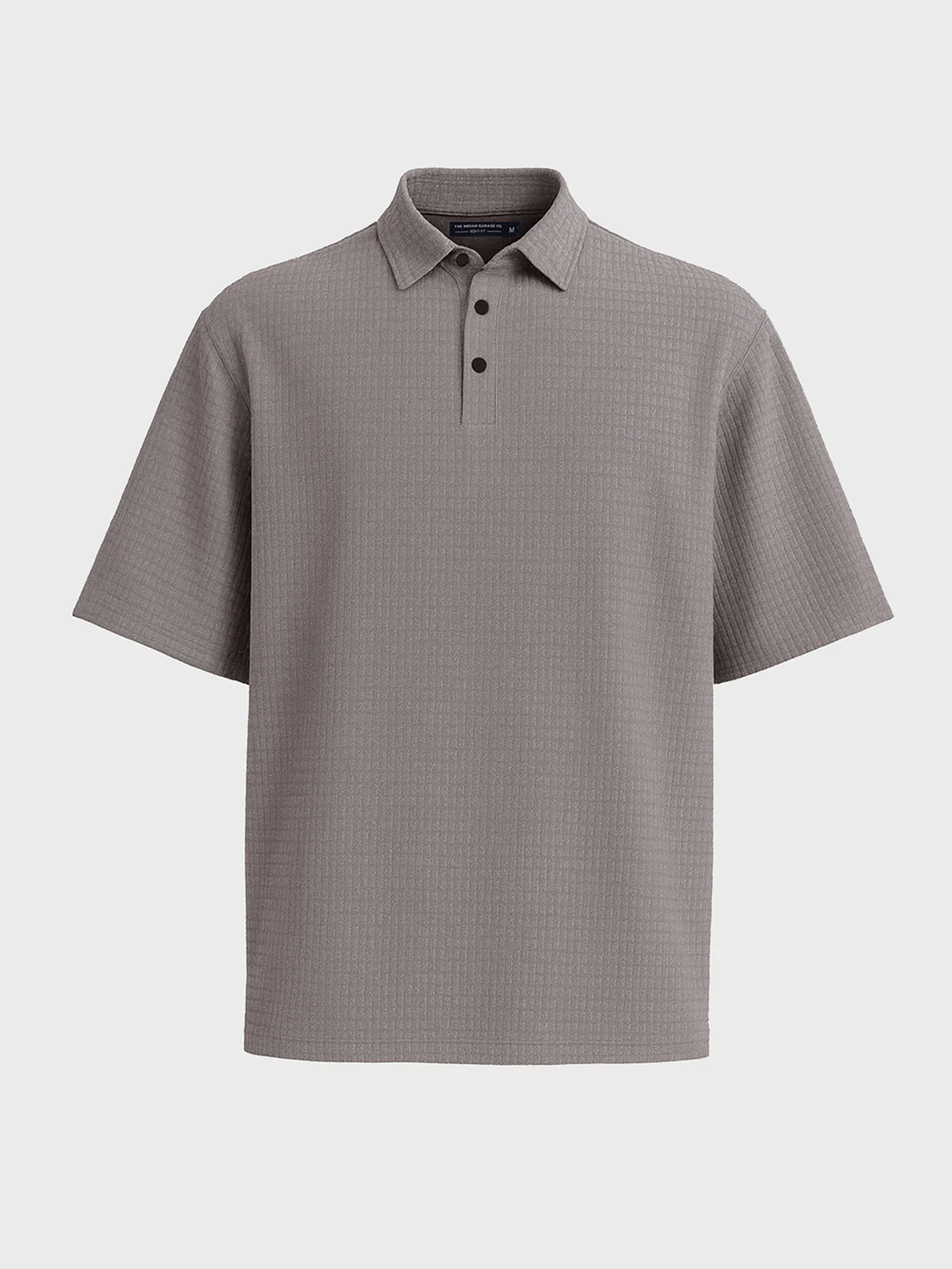 Men's Silver Boxy Fit Textured Casual T-Shirt - Image 3