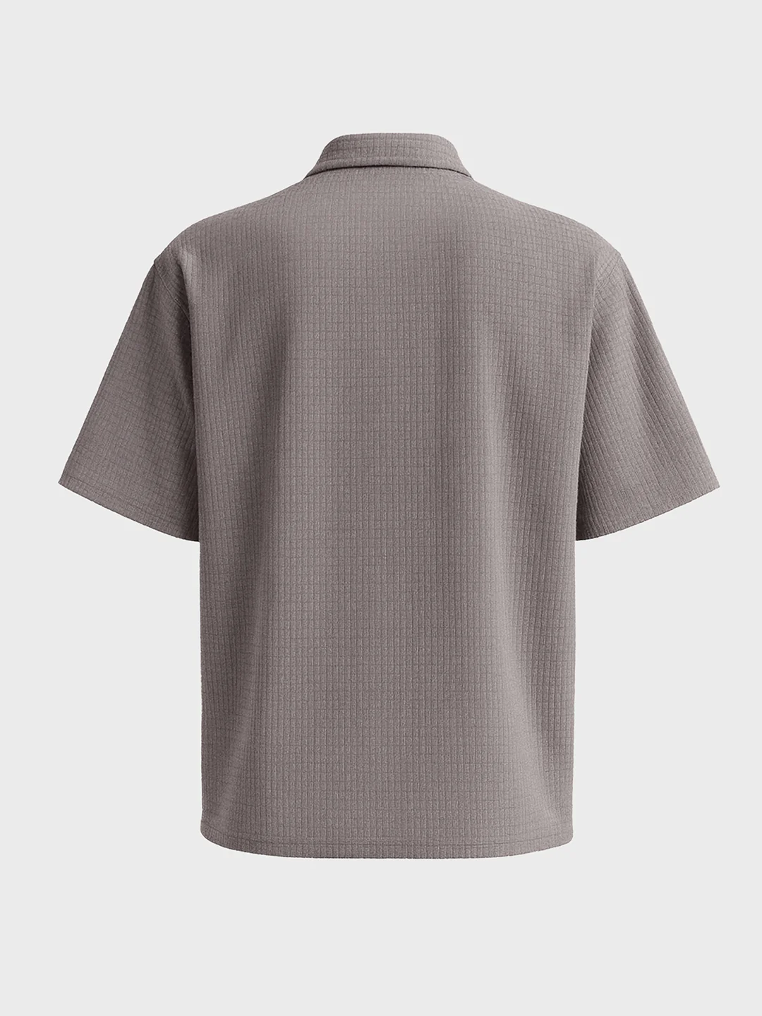Men's Silver Boxy Fit Textured Casual T-Shirt - Image 4