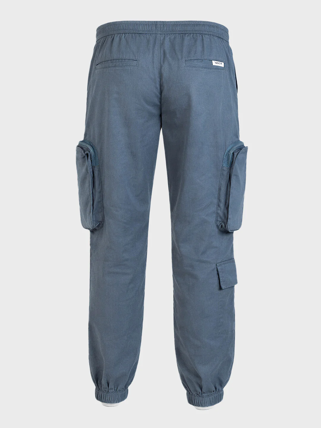 Men's Blue Relaxed Fit Solid Utility Cargo - Image 7