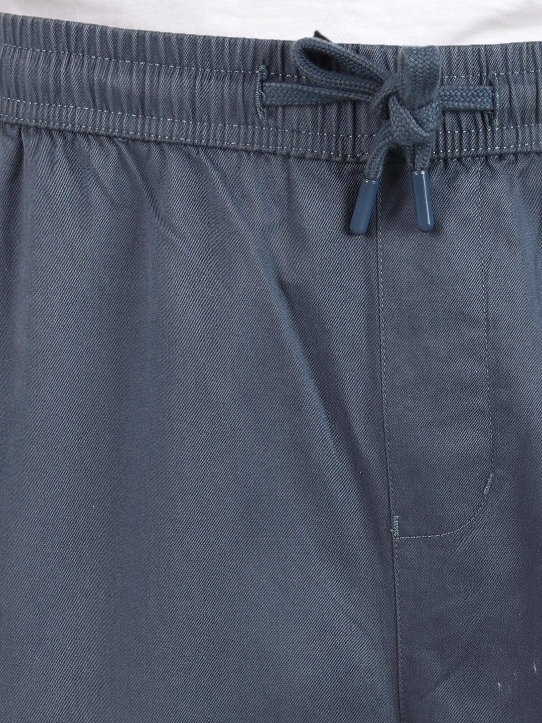 Men's Blue Relaxed Fit Solid Utility Cargo - Image 8