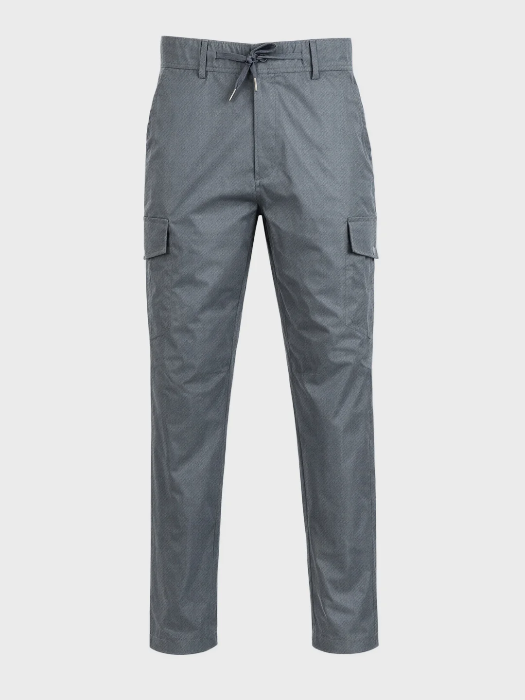Men's Grey Relaxed Fit Solid Utility Joggers - Image 6