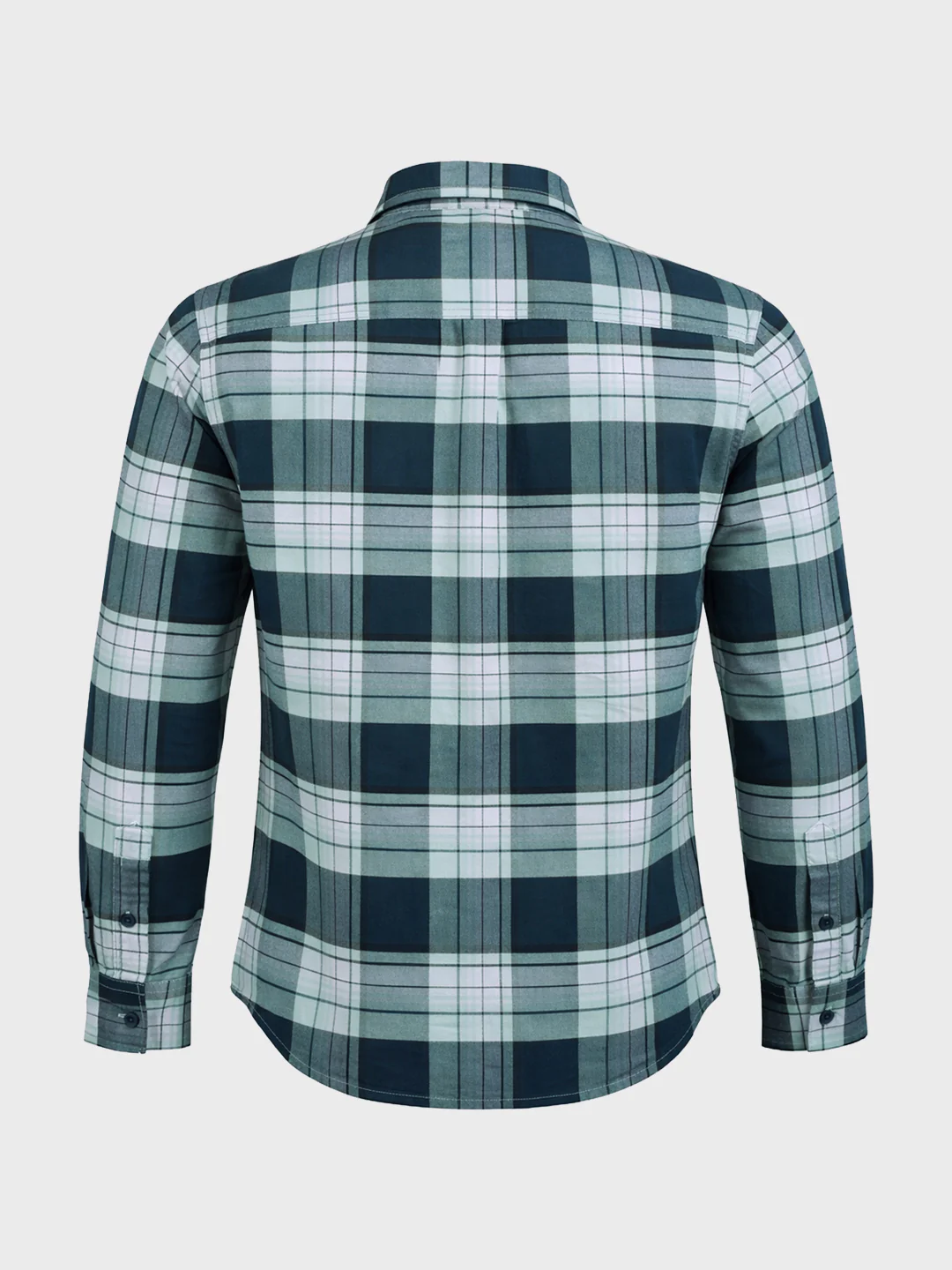 Men's Teal Regular Fit Checked Casual Shirt - Image 7