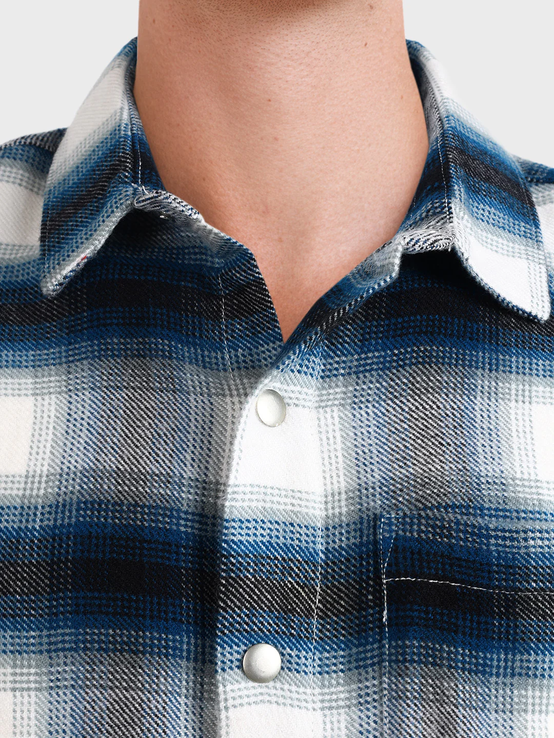 Men's Teal Regular Fit Checked Casual Shirt - Image 3