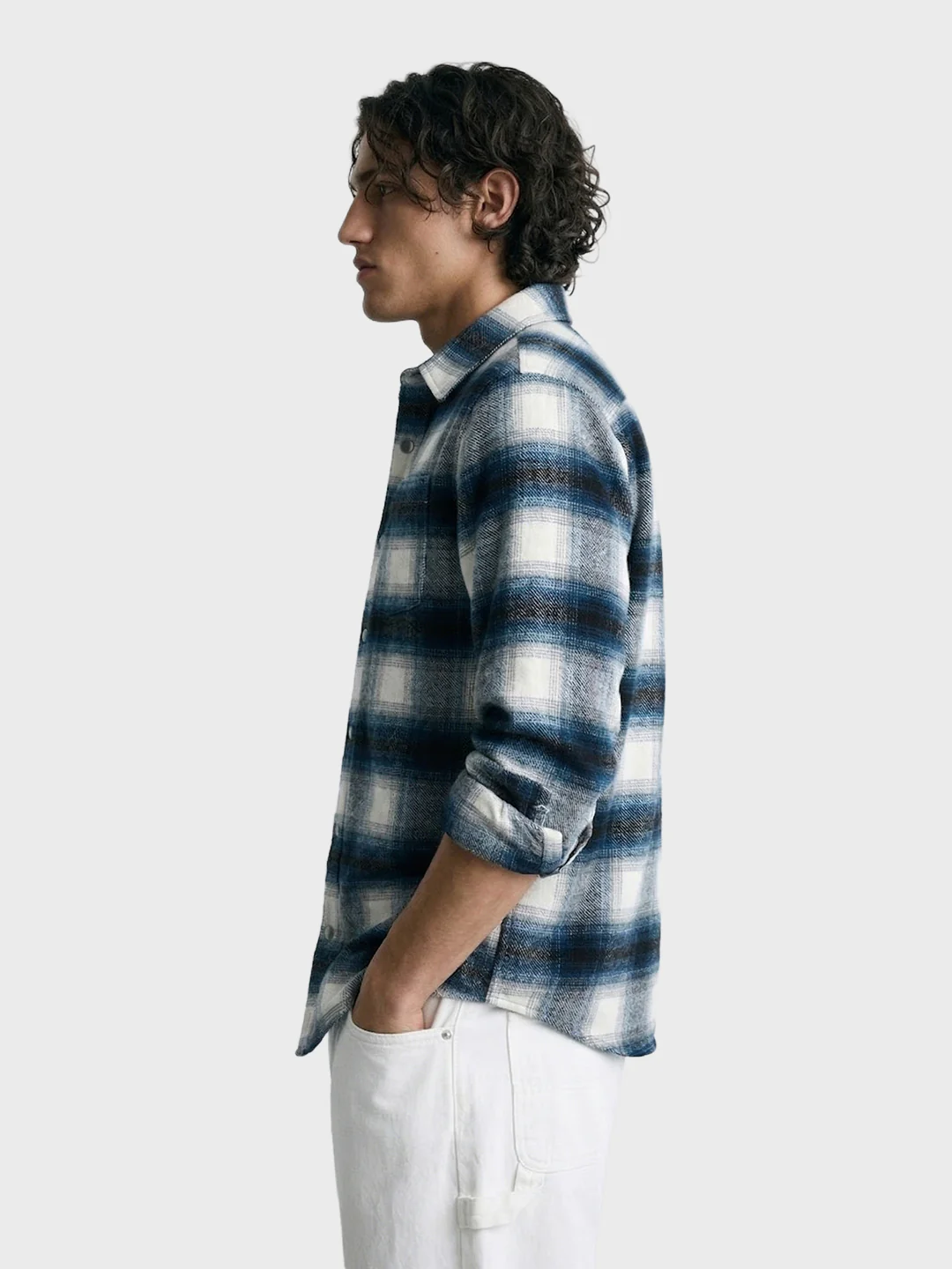 Men's Teal Regular Fit Checked Casual Shirt - Image 4
