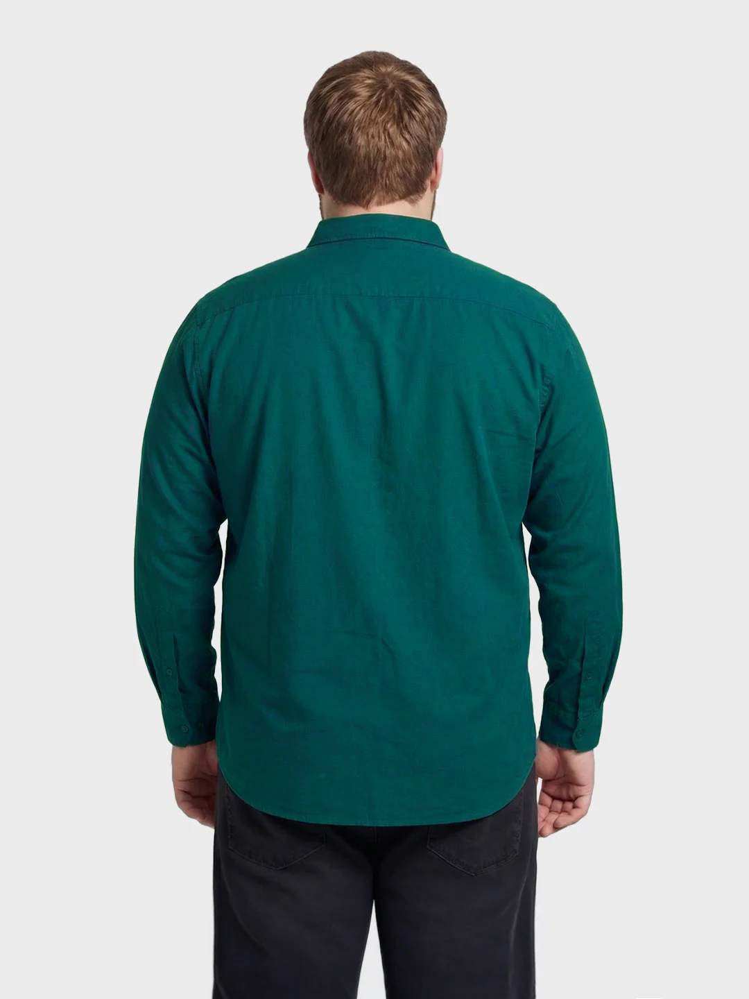 Men's Teal Regular Fit Solid Casual Shirt - Image 3