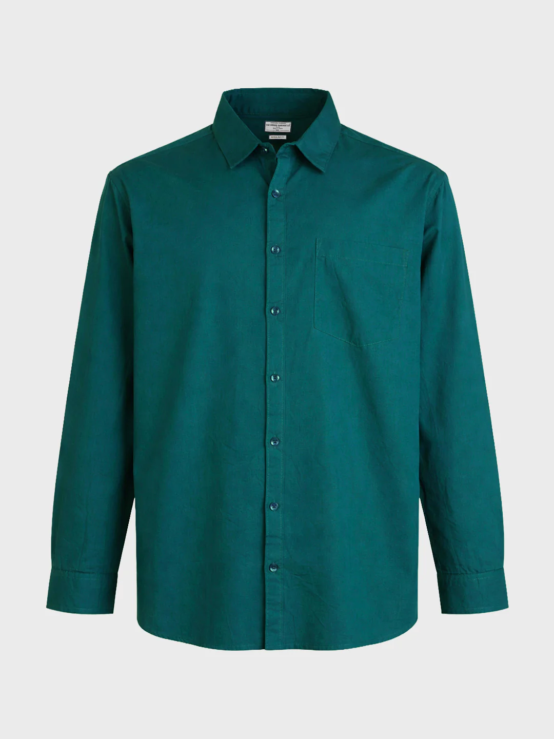 Men's Teal Regular Fit Solid Casual Shirt - Image 4