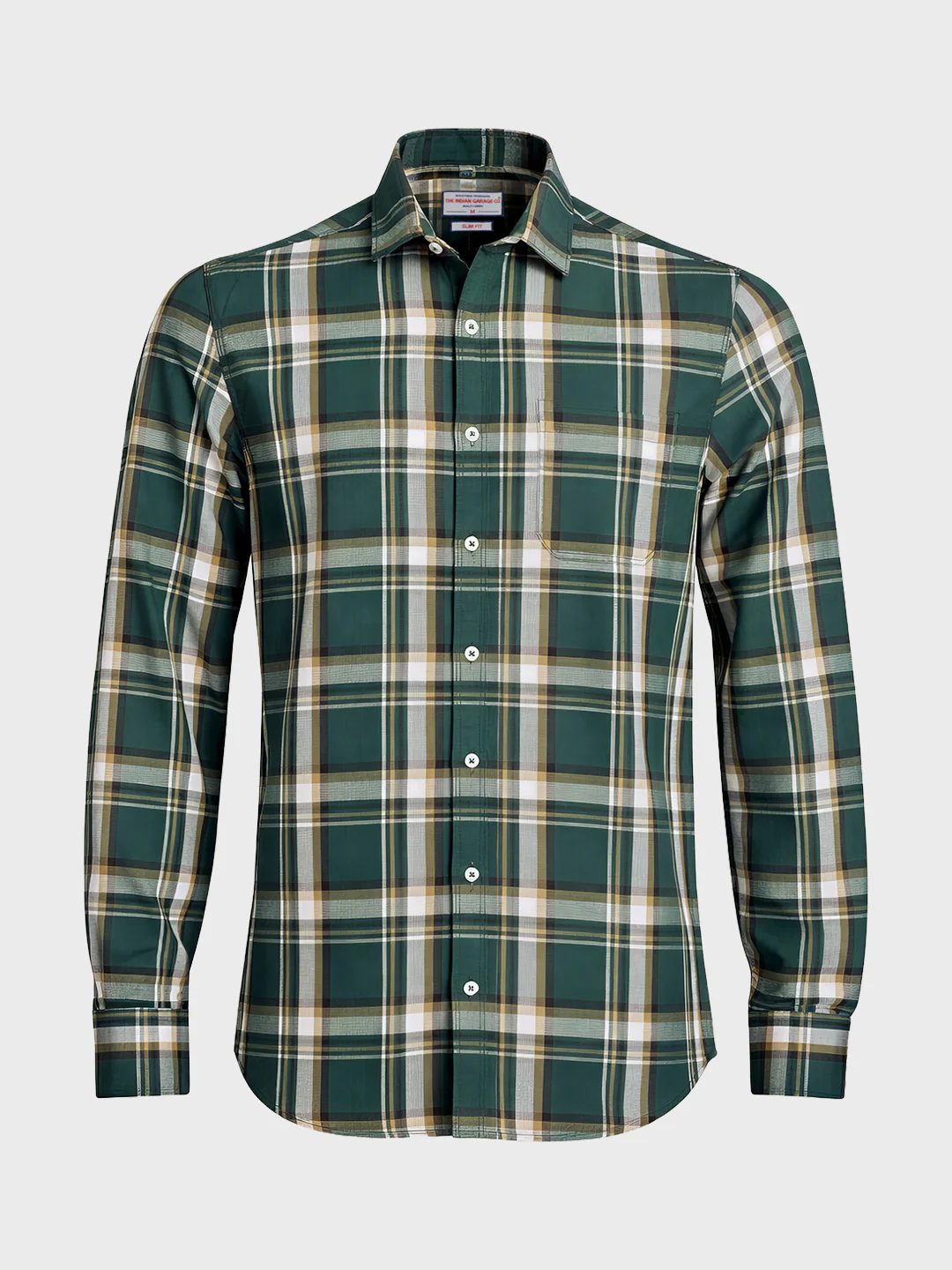 Men's Teal Slim Fit Checked Casual Shirt - Image 5