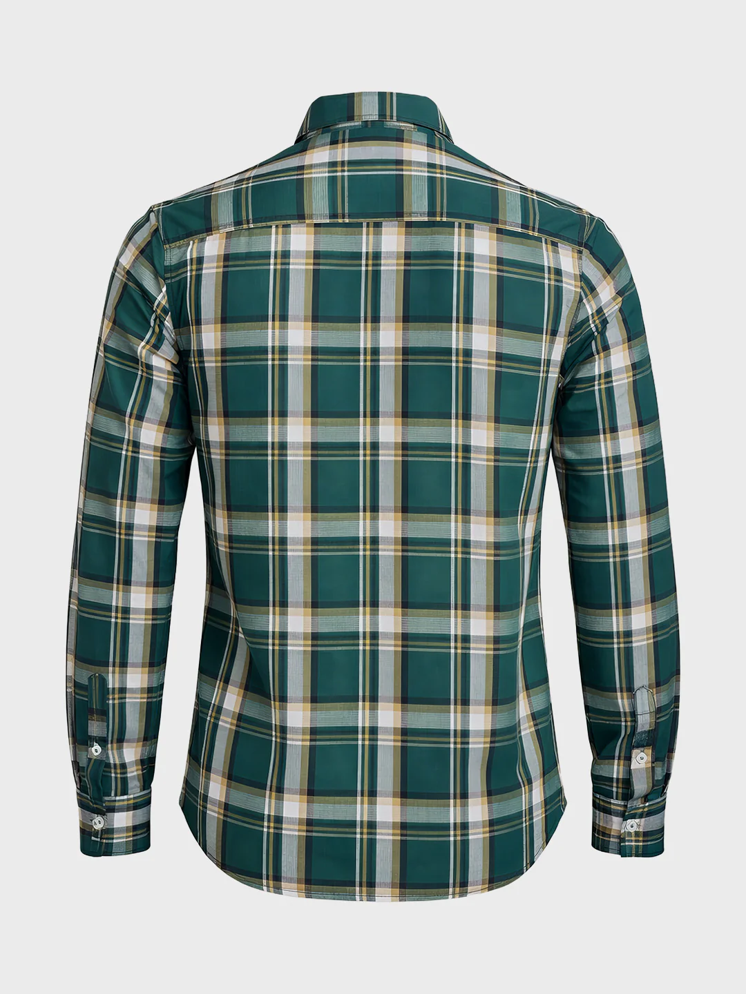 Men's Teal Slim Fit Checked Casual Shirt - Image 6