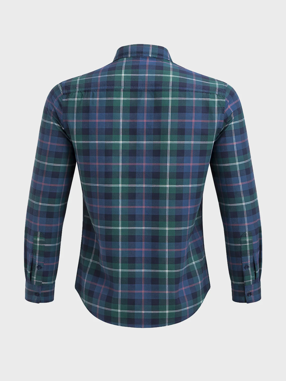Men's Teal Slim Fit Checkered Casual Shirt - Image 7