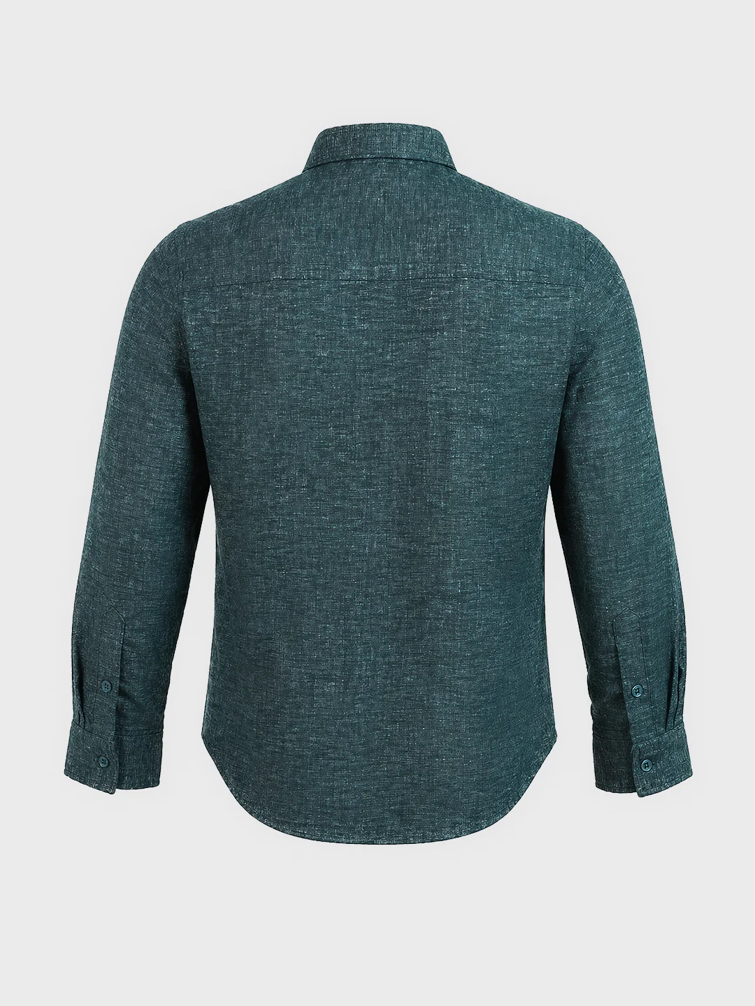 Men's Teal Slim Fit Solid Casual Shirts - Image 7