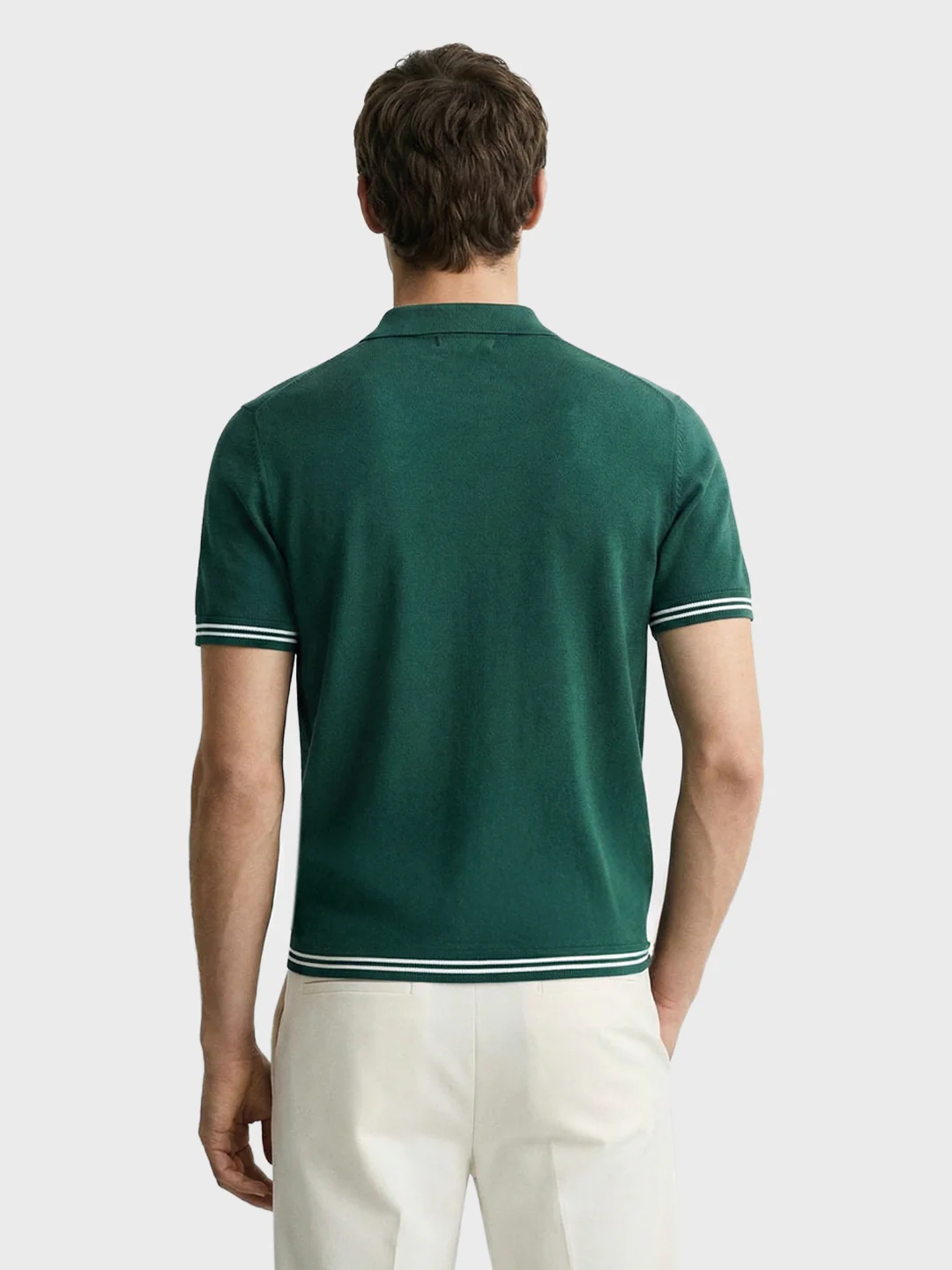 Men's Teal Slim Fit Solid Flat Knit T-Shirt - Image 4